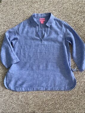 Isaac Mizrahi Chambray Shirt in Denim Blue